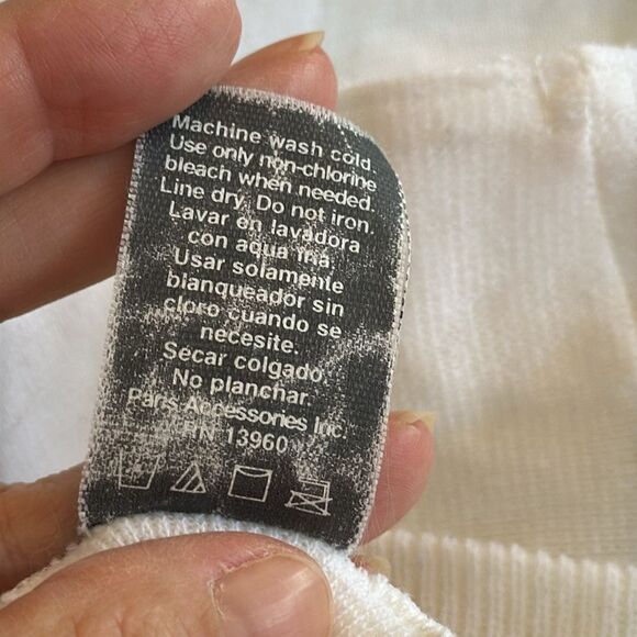 Vtg Paris Accessories white acrylic/spandex ribbed turtleneck dickie layer top - Picture 6 of 6